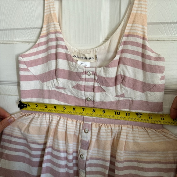 Mara Hoffman Cotton Stripped Button Dress - Picture 4 of 13